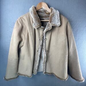 B. C. Clothing Tan Faux Suede Jacket Women’s XL